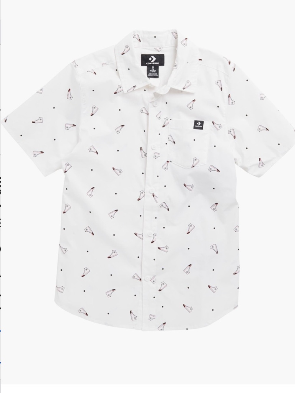 🔥🔥CONVERSE Kids Short Sleeve Button Front Shirt